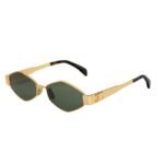 CELINE TRIOMPHE METAL 02 SUNGLASSES IN METAL GOLD-GREEN