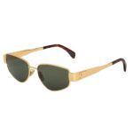 CELINE TRIOMPHE METAL 04 SUNGLASSES IN METAL GOLD-GREEN