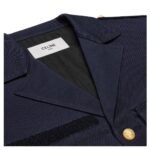 CELINE CROPPED SAHARIENNE JACKET IN DIAGONAL WOOL