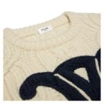 CELINE TRIOMPHE CREW NECK SWEATER IN ARAN WOOL