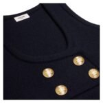 CELINE TUNIC MINI DRESS IN INTERLOCK WOOL NAVY