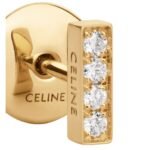 CELINE LINE STUD IN YELLOW GOLD AND DIAMONDS