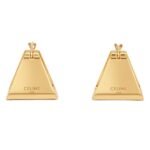 CELINE FORMES ABSTRAITES PYRAMID HOOPS IN BRASS WITH GOLD FINISH