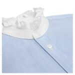 CELINE ROMY FRILLED SHIRT IN STRIPED SILK