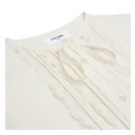 CELINE FRILLED ROMY SHIRT IN SILK CREPE AND ACETATE