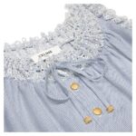 CELINE EMBROIDERED FOLK TOP IN STRIPED COTTON AND CASHMERE
