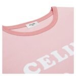 CELINE PARIS 70S T SHIRT IN COTTON JERSEY LIGHT ROSE