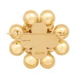 CELINE LES PERLES BROOCH IN STRASS RESIN PEARLS BRASS WITH GOLD FINISH AND STEEL