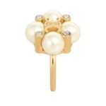 CELINE LES PERLES RING IN STRASS RESIN PEARLS AND BRASS WITH GOLD FINISH