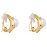 LES PERLES CELINE MAILLON EARRINGS IN BRASS WITH GOLD FINISH AND RESIN PEARLS