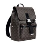 CELINE BACKPACK IN TRIOMPHE CANVAS AND CALFSKIN
