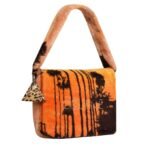 CELINE BESACE OVERSIZE IN WOOL WITH PALM TREES PRINT