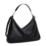 CELINE LARGE STRAP ROMY IN CROCODILE EMBOSSED DEERSKIN BLACK