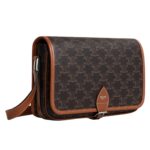 CELINE SMALL FOLCO MESSENGER IN TRIOMPHE CANVAS AND CALFSKIN