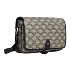 CELINE SMALL FOLCO MESSENGER IN TRIOMPHE CANVAS AND CALFSKIN BEIGE