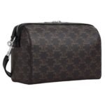 CELINE MINI BOSTON IN TRIOMPHE CANVAS AND CALFSKIN BLACK