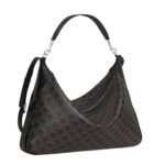 CELINE LARGE STRAP ROMY IN TRIOMPHE CANVAS AND CALFSKIN BLACK