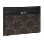 CELINE MEDIUM CARD HOLDER IN TRIOMPHE CANVAS AND CALFSKIN