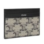 CELINE MEDIUM CARD HOLDER IN TRIOMPHE CANVAS AND CALFSKIN