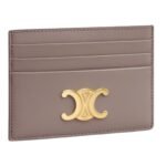 CELINE CARD HOLDER TRIOMPHE IN SHINY CALFSKIN PEBBLE