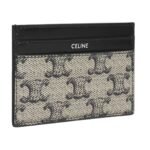 CELINE MEDIUM CARD HOLDER IN TRIOMPHE CANVAS AND CALFSKIN BEIGE