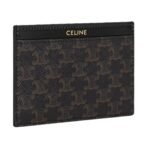 CELINE CARD HOLDER IN TRIOMPHE CANVAS AND CALFSKIN