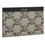 CELINE CARD HOLDER IN TRIOMPHE CANVAS AND CALFSKIN BEIGE