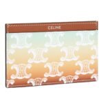 CELINE CARD HOLDER IN TRIOMPHE CANVAS SUNSET AND CALFSKIN