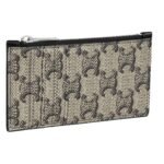 CELINE ZIPPED CARD HOLDER IN TRIOMPHE CANVAS AND CALFSKIN
