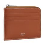 CELINE ZIPPED CARD HOLDER WITH PURSE IN TRIOMPHE CANVAS AND CALFSKIN