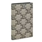 CELINE VERTICAL CARD HOLDER IN TRIOMPHE CANVAS AND CALFSKIN BEIGE