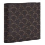 CELINE BI FOLD WALLET IN TRIOMPHE CANVAS BLACK