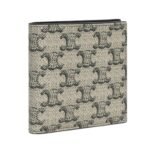CELINE BI FOLD WALLET IN TRIOMPHE CANVAS AND CALFSKIN BEIGE