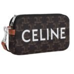 CELINE HORIZONTAL POUCH IN TRIOMPHE CANVAS WITH CELINE PRINT
