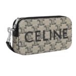 CELINE HORIZONTAL POUCH IN TRIOMPHE CANVAS WITH CELINE PRINT BEIGE
