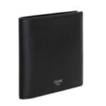 CELINE BI FOLD WALLET IN GRAINED CALFSKIN BLACK
