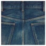CELINE KURT JEANS IN DESTROYED BLUE MARBLE DENIM