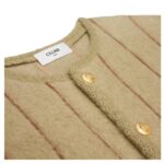 CELINE CARDIGAN JACKET IN BRUSHED MOHAIR LIGHT CAMEL