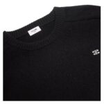 CELINE TRIOMPHE CREW NECK SWEATER IN WOOL AND CASHMERE BLACK-OFF WHITE