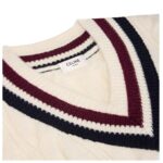 CELINE TRIOMPHE V NECK CABLE KNIT IN CASHMERE