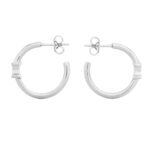 CELINE TRIOMPHE ASYMMETRIC HOOPS IN BRASS WITH RHODIUM FINISH