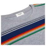 CELINE TRIOMPHE LOOSE T SHIRT IN JERSEY COTON RAYURE SURF MULTICOLOR