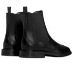 CELINE DONAVAN CHELSEA BOOT WITH BROGUES IN POLISHED BULL BLACK