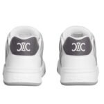 CELINE TRAINER CT 09 LOW LACE UP SNEAKER IN CALFSKIN AND MESH OPTIC WHITE-GREY