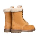 CELINE KURT LACE UP MID BOOT IN NUBUCK CALFSKIN AND SHEARLING