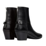 CELINE JACNO BACK BUCKLE ZIPPED BOOT IN SHINY CALFSKIN