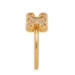 CELINE TRIOMPHE RHINESTONE SMALL RING IN BRASS WITH GOLD FINISH AND CRYSTALS