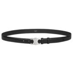 CELINE MEDIUM TRIOMPHE BELT IN TAURILLON LEATHER BLACK