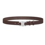 CELINE LARGE TRIOMPHE BELT IN VINTAGE CALFSKIN DARK BROWN