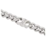 CELINE TRIOMPHE SMALL GOURMETTE BRACELET IN BRASS WITH RHODIUM FINISH